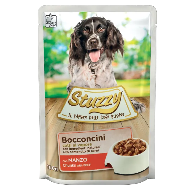 Stuzzy Bocconcini con Manzo - Cibo Umido per Cani 100g Stuzzy Bocconcini con Manzo - Cibo Umido per Cani 100g